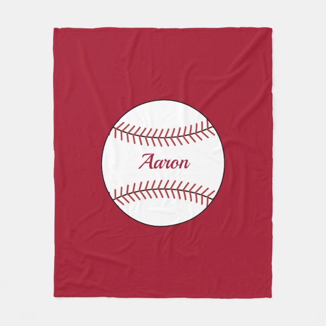 Personlig Red Baseball Blanket Gift Fleecefilt (Framsidan)