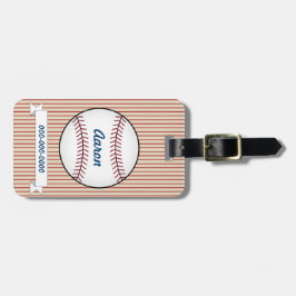 Personlig Red Baseball Luggage Tag Bagagebricka