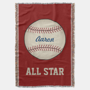 Personlig Red Baseball Sports Blanket Gift Filt