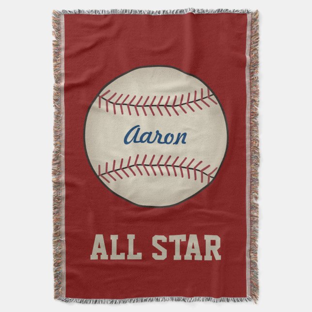 Personlig Red Baseball Sports Blanket Gift Filt (Framsidan Vertikal)