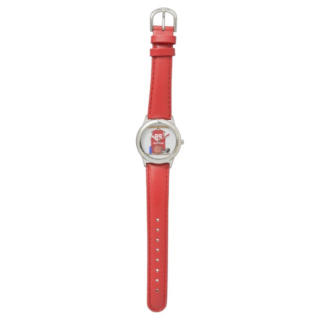Personlig Red Basketball Jersey Armbandsur (Plan)