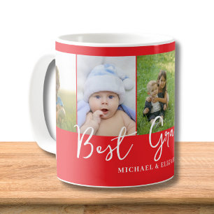 Personlig Red Best Grandma Photo Kaffemugg