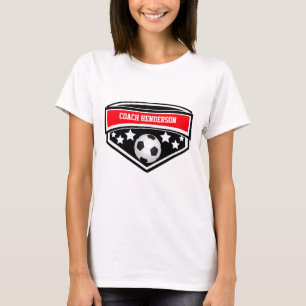 Personlig Red, Black and White Soccer-buss T Shirt