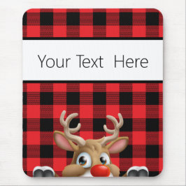 Personlig Red Black Buffalo Check Reindeer Musmatta