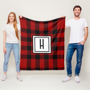 Personlig Red & Black Checkered Fleecefilt