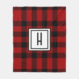 Personlig Red & Black Checkered Fleecefilt
