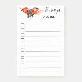 Personlig Red Black Ladybug To-Do List Post-it Block