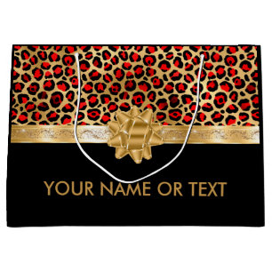 Personlig Red Black Leopard Golden BOW
