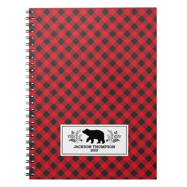 Personlig Red Black Lumberjack Buffalo Play Anteckningsbok (Framsidan)