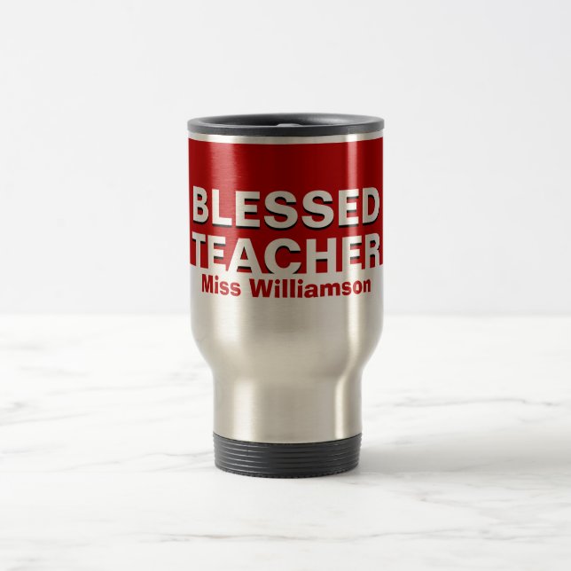 Personlig Red BLESSED TEACHER Resemugg (Center)