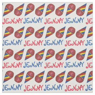 Personlig Red Blue Snocone Snö Cone Fabric Tyg
