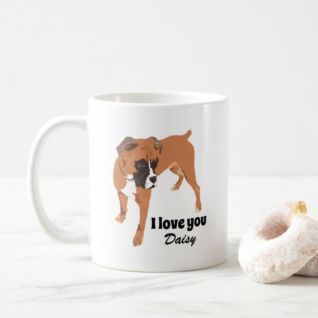 Personlig Red Boxer Hund Kaffemugg (Med munk)