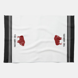 Personlig Red Buffalo Plaid Bison Kökets Tower Kökshandduk