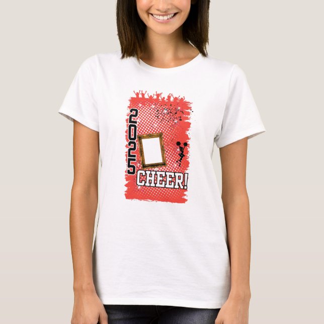 Personlig Red Cheer Leader 2025 T Shirt (Framsida)