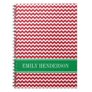 Personlig Red Chevron Helgdag jul Anteckningsbok