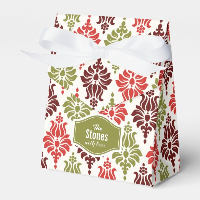 Personlig red Chirstmas snöflingor mönster Presentaskar (Framsidan Sidan)