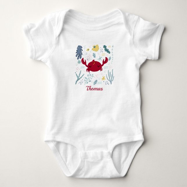Personlig Red Crab Sea Life Marine Life Ocean T Shirt (Framsida)