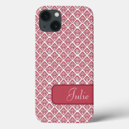 Personlig Red Damask iPad Case
