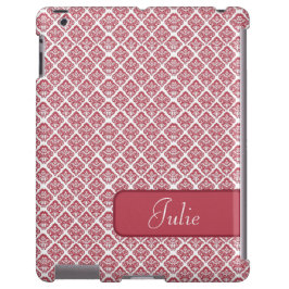 Personlig Red Damask iPad Case