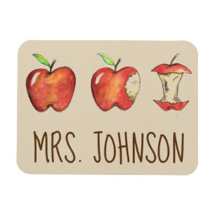 Personlig Red Delicious Apple for Teacher Magnet