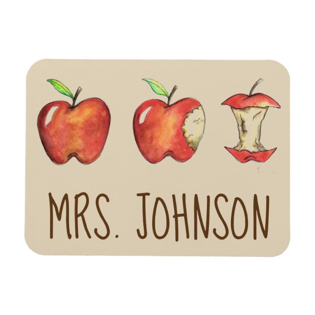 Personlig Red Delicious Apple for Teacher Magnet (Horisontell)
