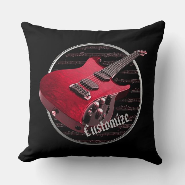 Personlig Red Electric Guitar Kudde (Framsida)