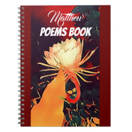Personlig Red Exotic Bramha Lotus Blommigt Poems Anteckningsbok