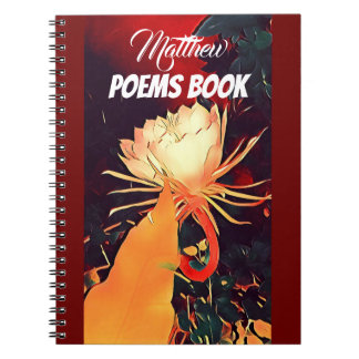 Personlig Red Exotic Bramha Lotus Blommigt Poems Anteckningsbok