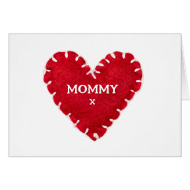 Personlig Red Felt Heart Mors dag Card Hälsningskort
