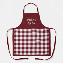 Personlig Red Gingham Apron