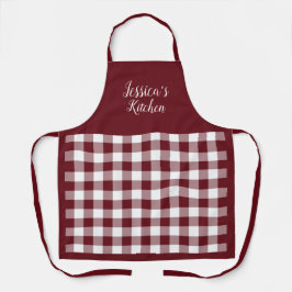 Personlig Red Gingham Apron