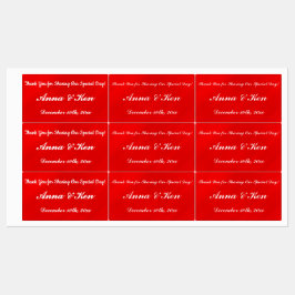 Personlig Red Glamor Bröllop Klistermärke