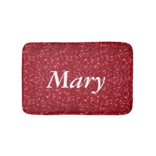 Personlig Red Glitter Bath Mat Badrumsmatta