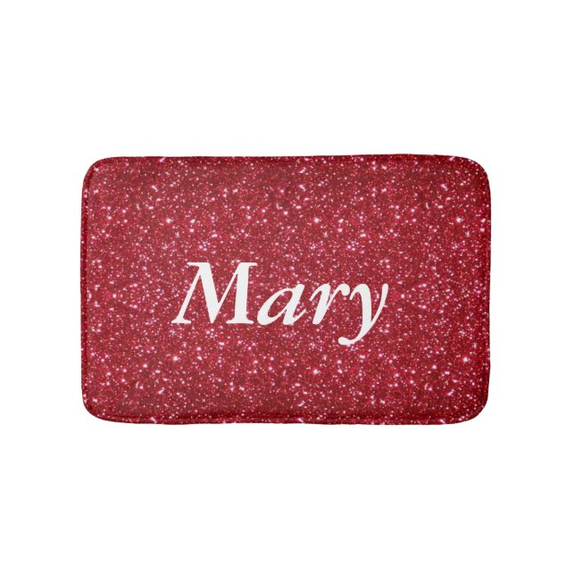 Personlig Red Glitter Bath Mat Badrumsmatta (Framsidan)