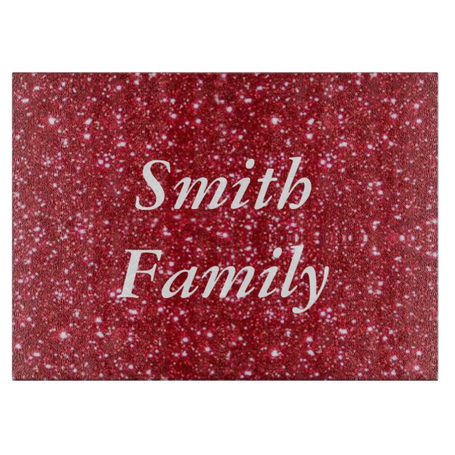 Personlig Red Glitter Cting Board (Framsidan)