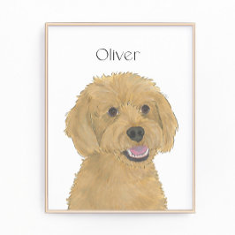 Personlig Red Golden Apricot Doodle Art Fototryck