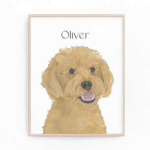 Personlig Red Golden Apricot Doodle Art Fototryck