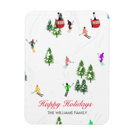 Personlig Red Gondola Ski Helgdagars Illustration Magnet