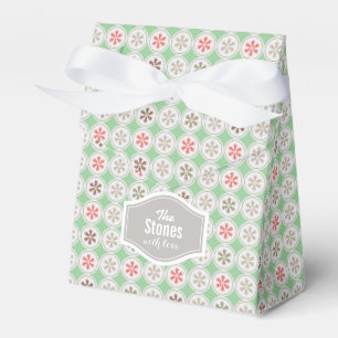 Personlig Red grönt Chirstmas snowflake mönster Presentaskar