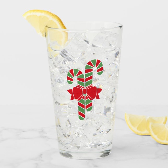 Personlig Red & Grönt-Polkagrisar för julafton Glaskopp (Framsida Ice)