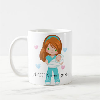 Personlig Red Hair NICU Nurse med Baby Kaffemugg
