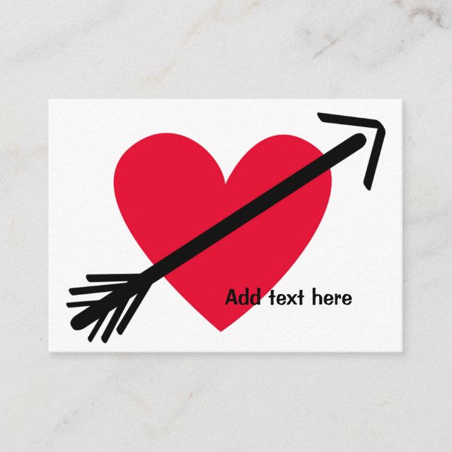 Personlig Red Heart med Arrow Valentine Day Anteckningskort (Framsida)