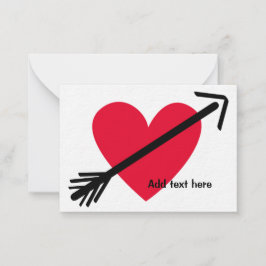 Personlig Red Heart med Arrow Valentine Day Anteckningskort