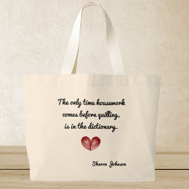 Personlig Red Heart Quilling Quote, Jumbo Tote Jumbo Tygkasse