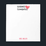 Personlig Red Heart, skolvägledare Anteckningsblock<br><div class="desc">Personlig Red Heart Note Pad of Papper. Ett vattenfärgsrött hjärta med vägledaren i ord överst på anteckningsblocket. Anpassa med din favoritguide namn vid grund i rött teckensnitt. Snyggt,  moderna gåvor till skolrådgivare.</div>