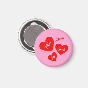 Personlig Red Hearts Rosa Mor Magnet