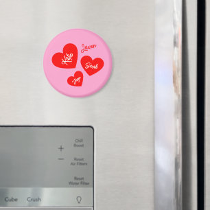 Personlig Red Hearts Rosa Mor Magnet
