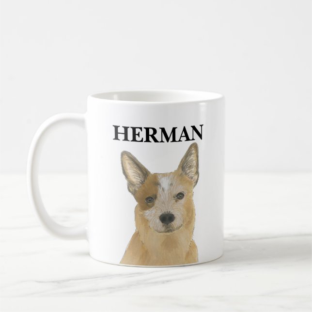 Personlig Red Heeler Australian Cattledog Kaffemugg (Vänster)