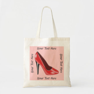 Personlig Red High Heel Shoe Tote Bag Tygkasse