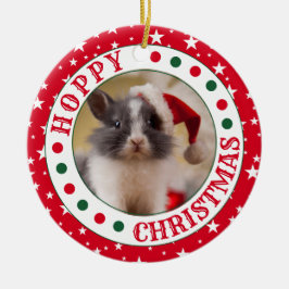 Personlig Red House Rabbit Photo jul Julgransprydnad Keramik